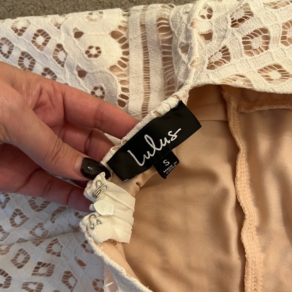 Lulus “Steal a Kiss” White Lace Open Back Dress | Women’s S - Picture 6 of 7